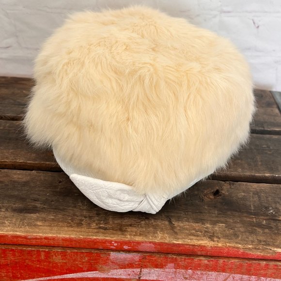 Vintage 60's Rabbit Beret with Faux Leather - Small - Picture 10 of 10